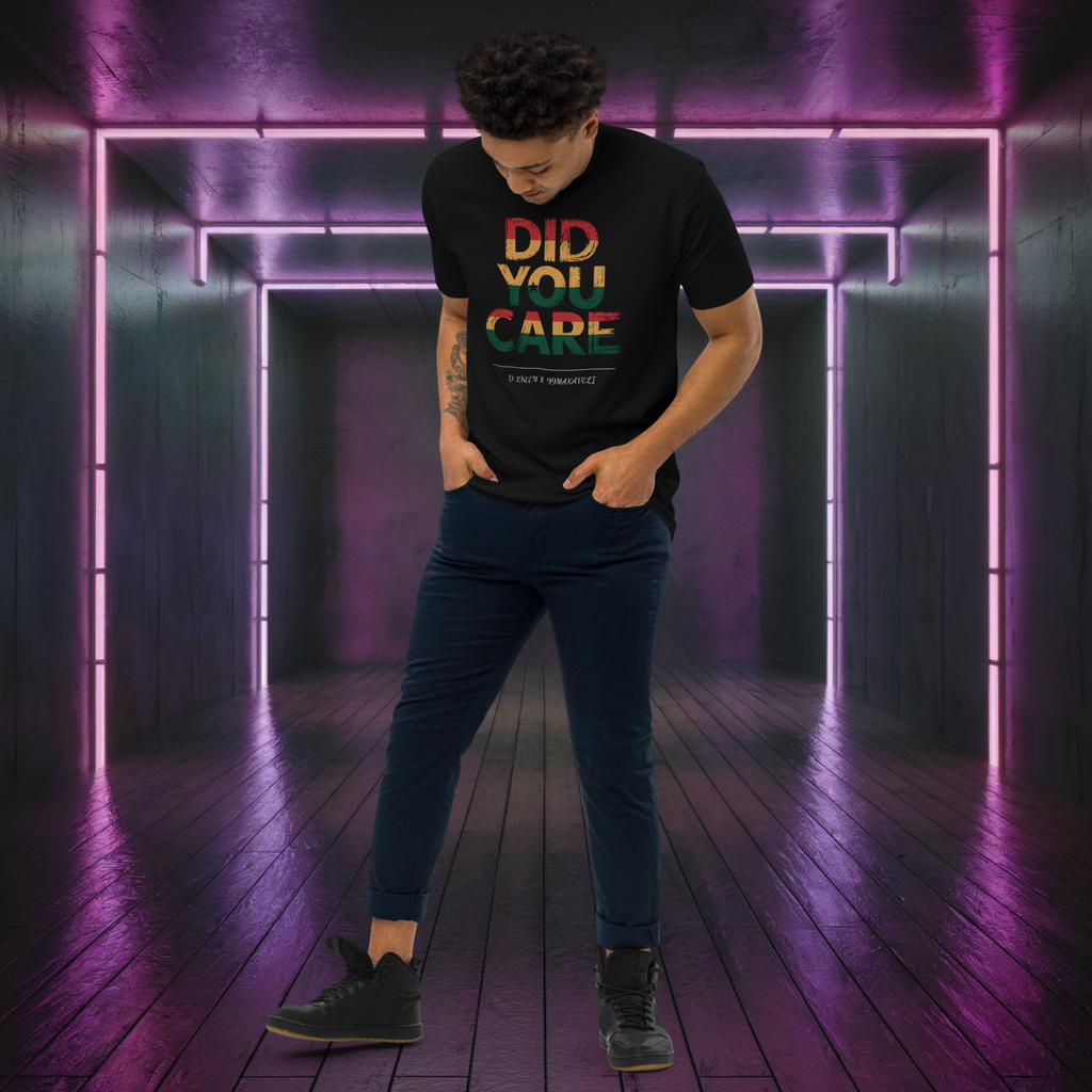 D-Kheem Heavyweight Tee Did You Care white back product image.