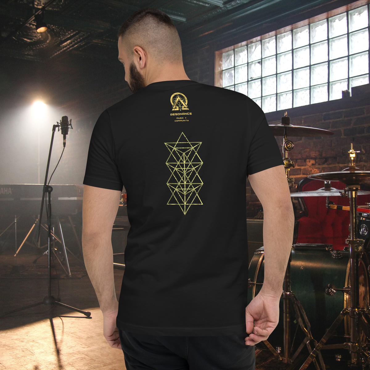rnc4music V-Neck-T-Shirt „Signature“ – Schwarz Rückseite