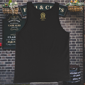 RNC Classic Staple Tank Top in classic black, showcasing its premium quality and design, perfect for artists and music enthusiasts.