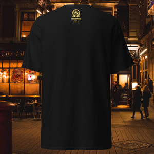 Sleek and elegant black RNC Essential Artist's Classic Tee, ideal for a structured appearance in layered streetwear fashion. Reflects modern design and unmatched comfort.