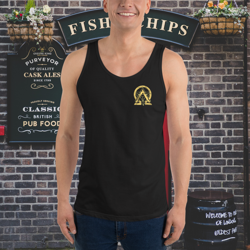 RNC Classic Staple Tank Top black front product image.
