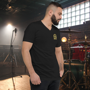 RNC Classic Signature V-Neck Tee in elegant design, showcasing its sleek silhouette and luxurious combed cotton fabric, emphasizing eco-friendly and sustainable fashion values.