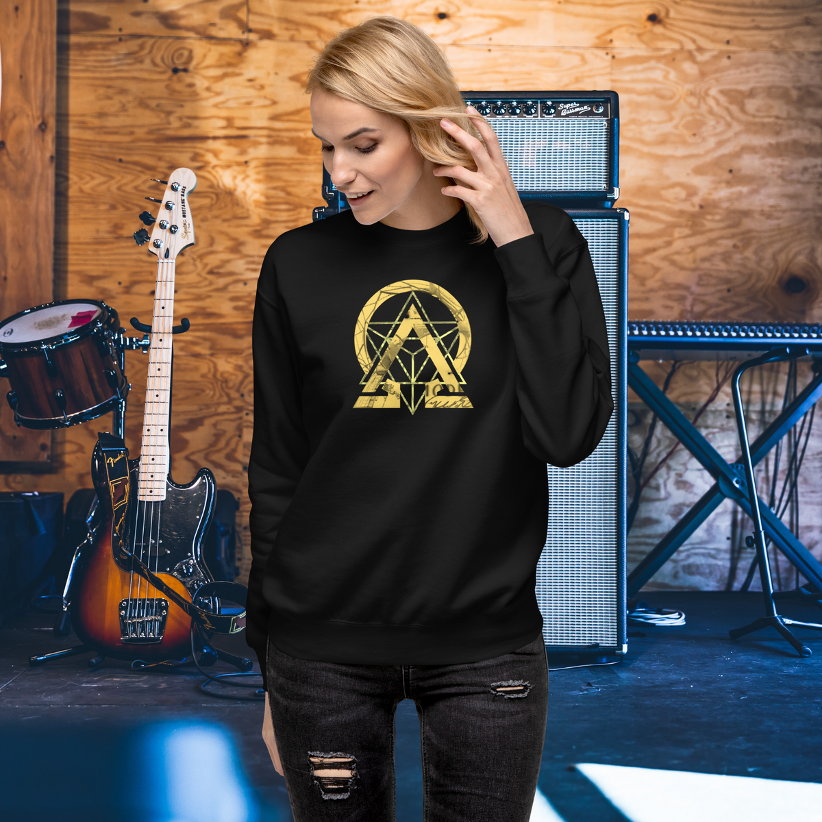 rnc4music Sweatshirt „Essential“ – Schwarz Seitenansicht
