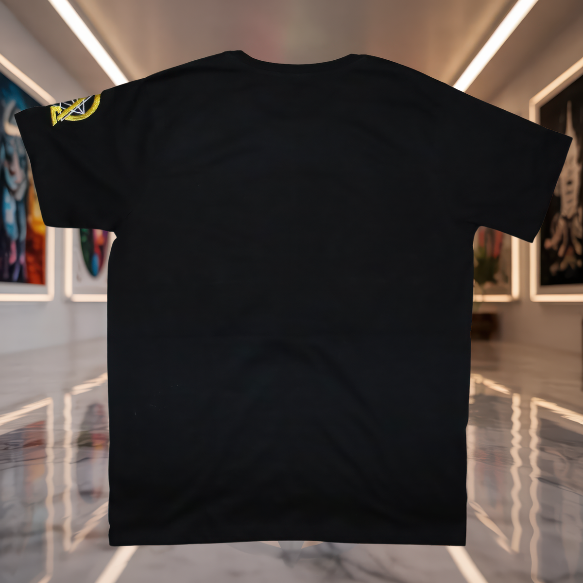 UV-T-Shirt „Fractal Spiral“ – unter Schwarzlicht