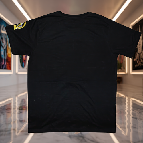 Mandala Om Symbol UV T-Shirt black back product image.