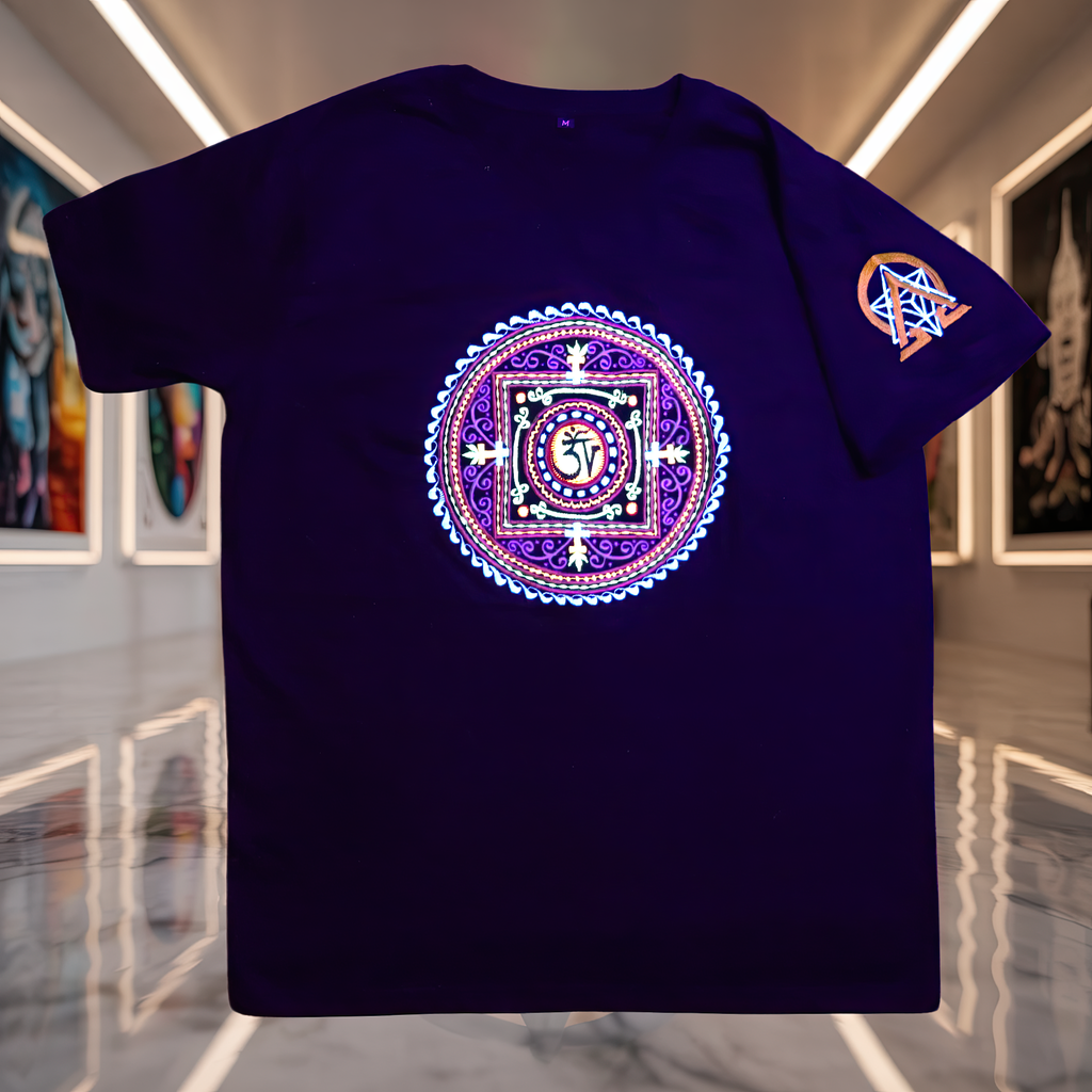 Mandala Om Symbol UV T-Shirt detail product image.