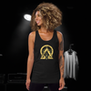 RNC Essential Artist's Tank Top, 100% combed and ringspun cotton. High-quality, side-seamed structure with the Resonance Music & Art Community logo on the front. Designed for artists and musicians. A canvas for creativity, responsibly sourced, supporting sustainability.