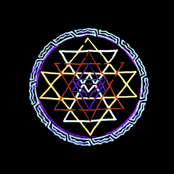 Sri Yantra UV Reactive T-Shirt UV