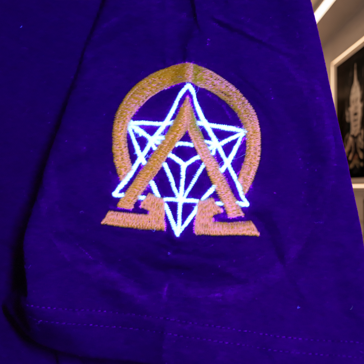 Totem Glow UV T-Shirt artwork detail product image.