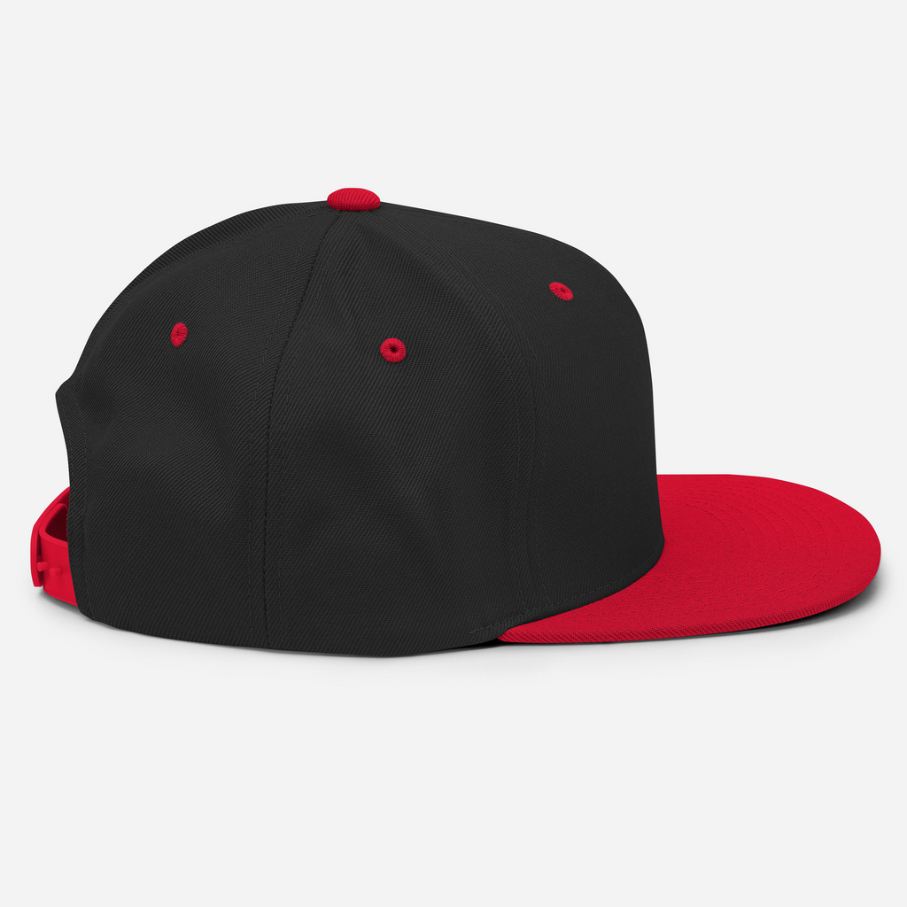 Tenacious Tribute Snapback Hat black-red right side view.