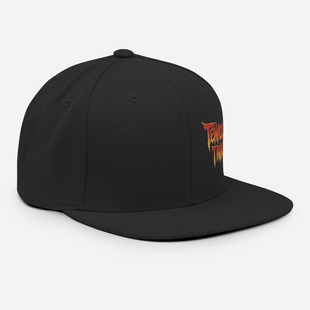 Tenacious Tribute Snapback Hat black front product image.