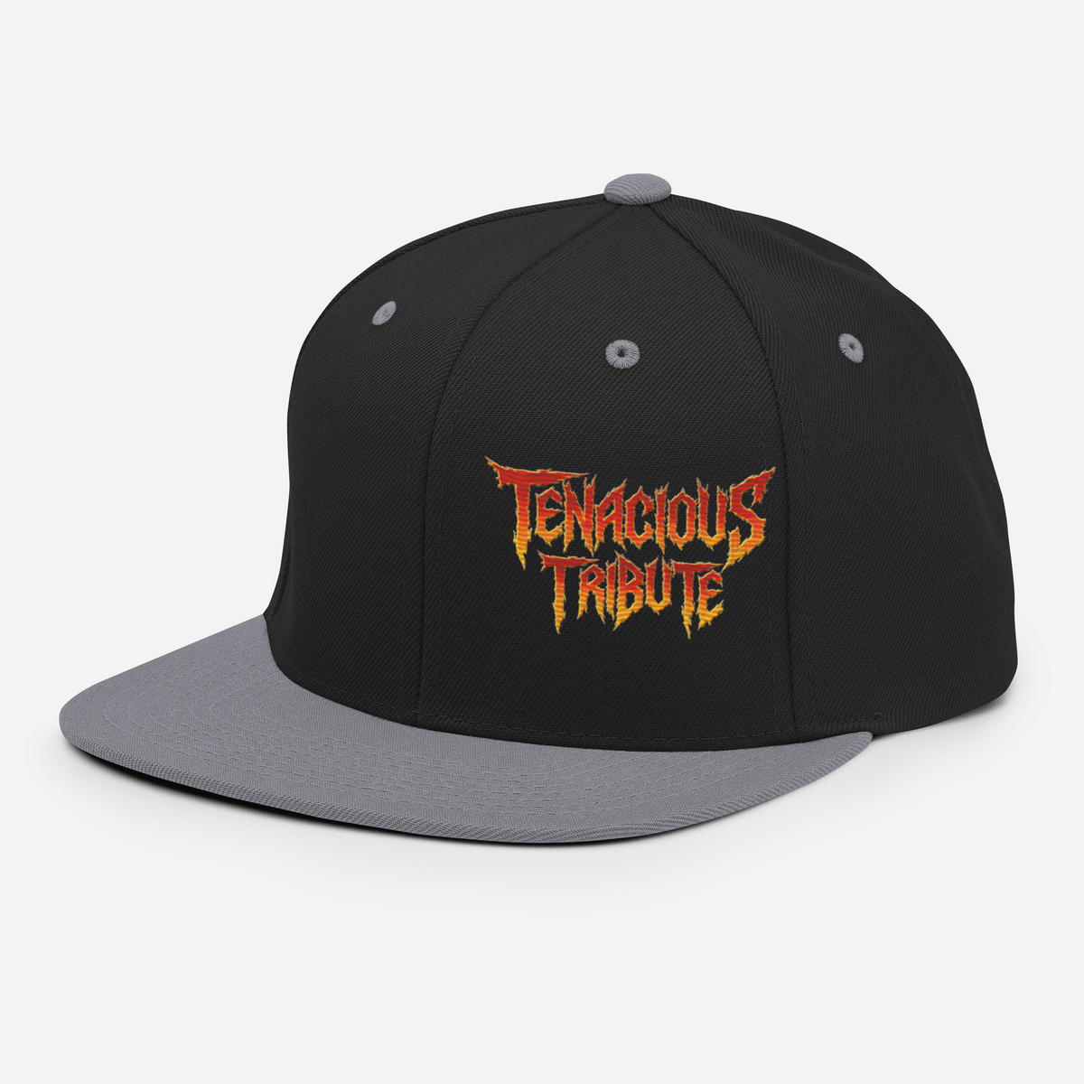 Tenacious Tribute Snapback Hat black-silver left front view.