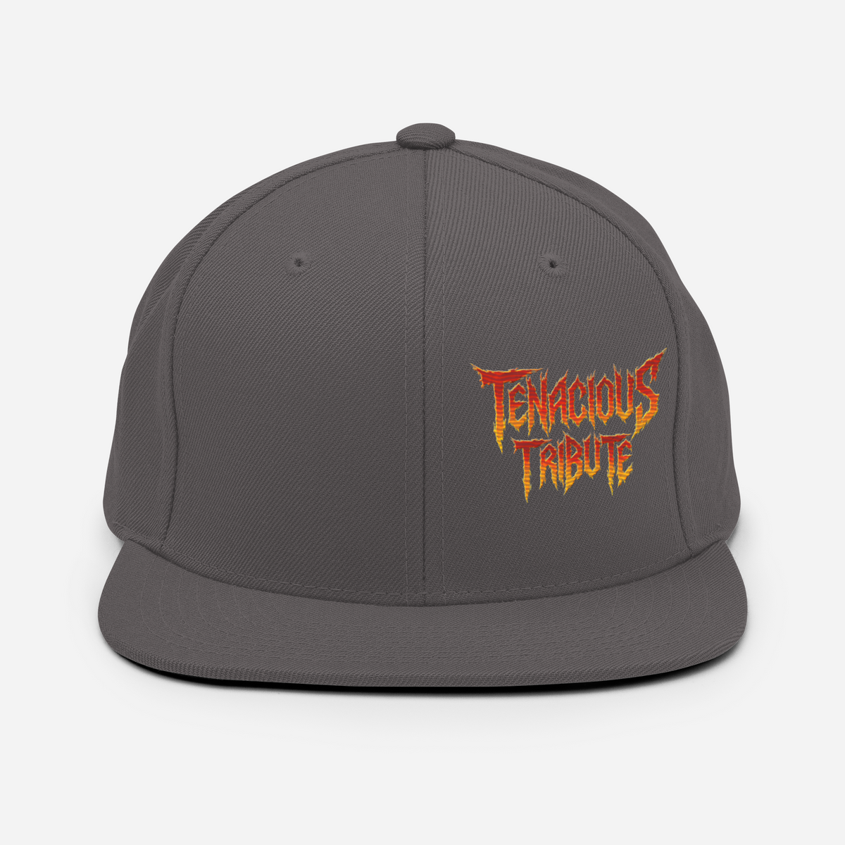 Tenacious Tribute Snapback Hat dark-grey front view.