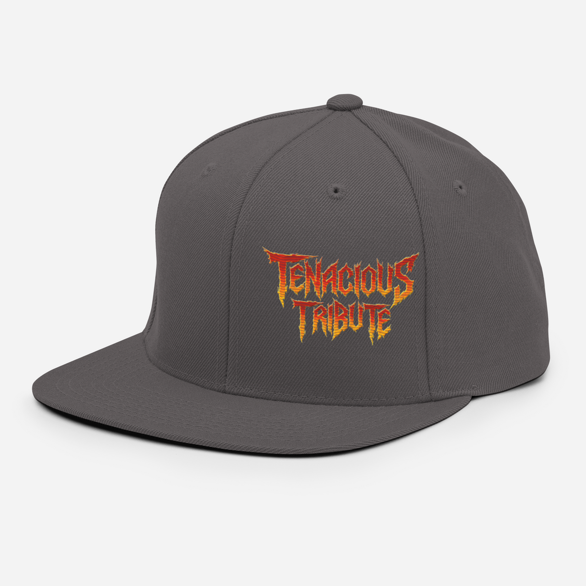 Tenacious Tribute Snapback Hat dark-grey left front view.