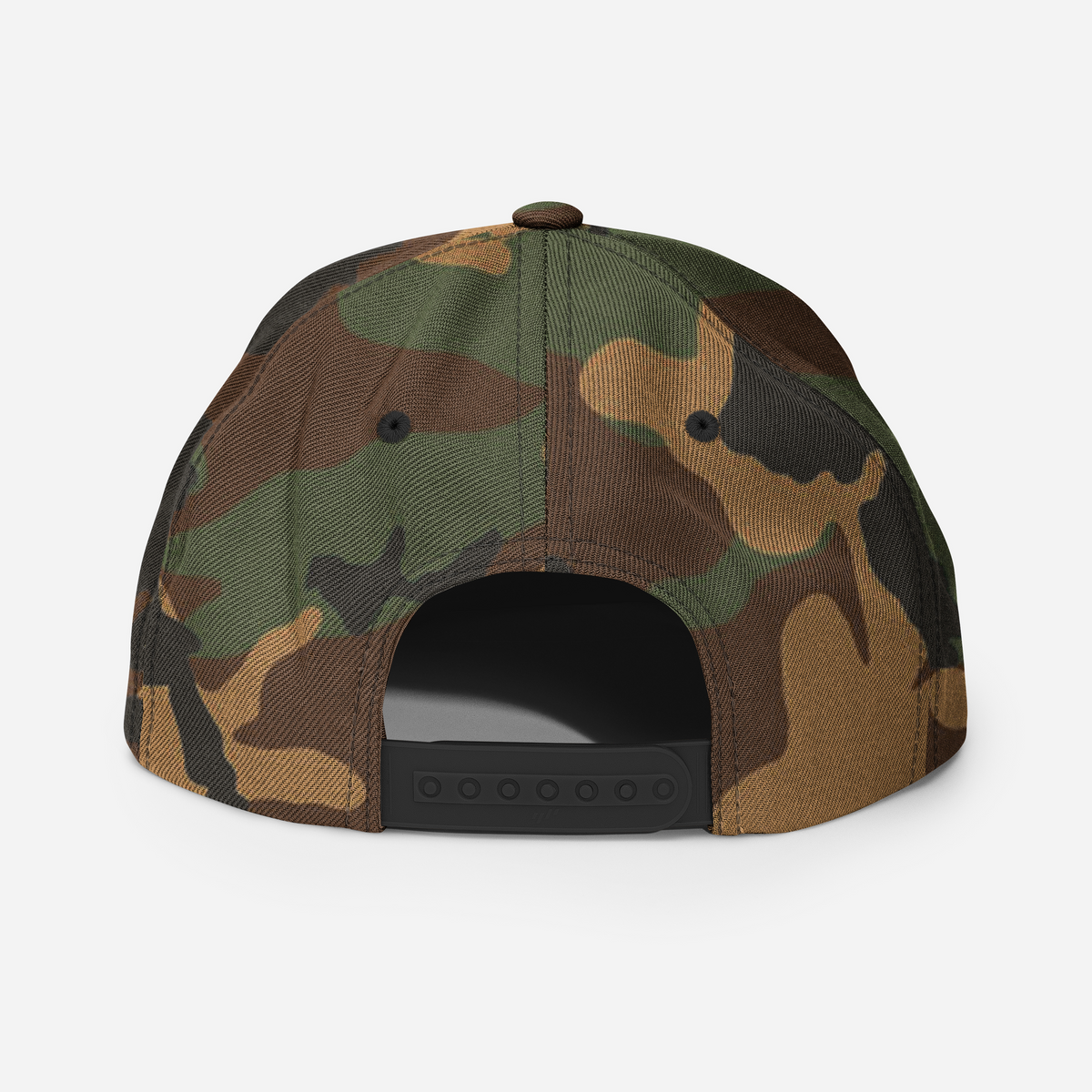 Tenacious Tribute Snapback Hat green-camo back view.