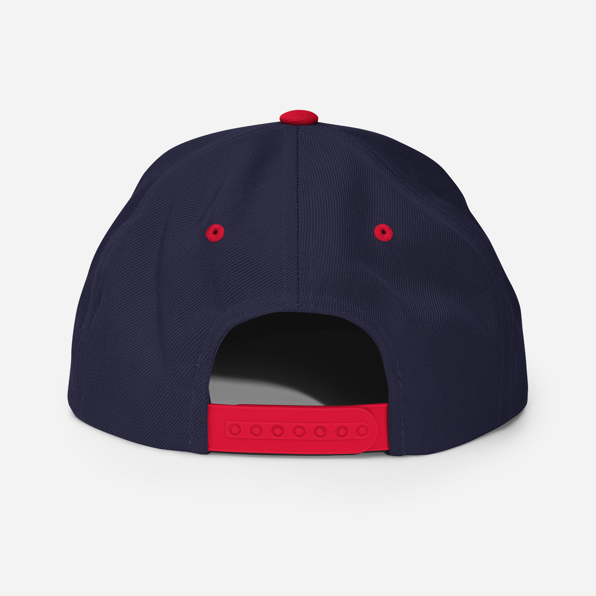 Tenacious Tribute Snapback Hat navy-red back view.