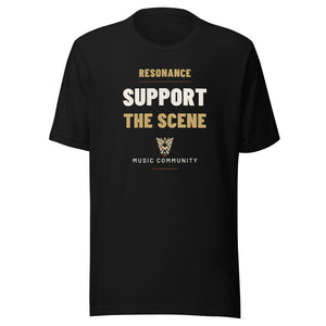 Black Resonance Music Community Support the Scene tee ghost front mockup
