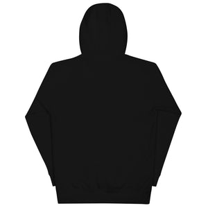 RESONANCE MUSIC & COMMUNITY Logo Hoodie in Schwarz, Rückansicht (Mockup)