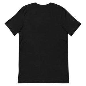 RESONANCE MUSIC & COMMUNITY Logo T-Shirt in Schwarz, Rückansicht (Mockup)