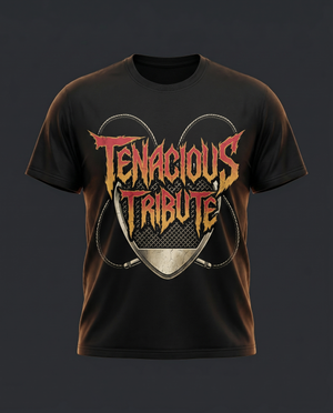 Tenacious Tribute Cable Shield Tee black apparel mockup