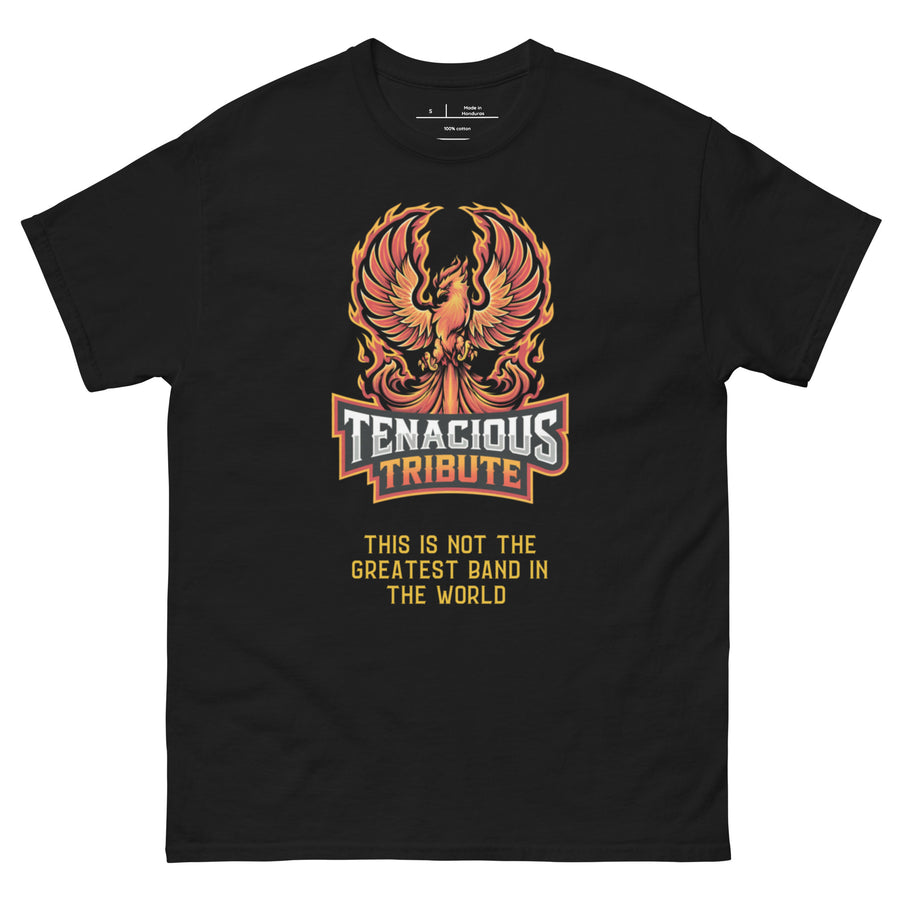 Tenacious Tribute Logo Tee black front product image.
