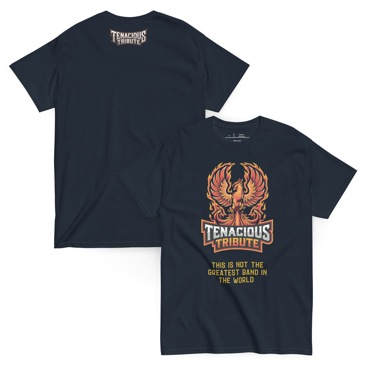 Tenacious Tribute Logo-T-Shirt – Weiß Rückseite