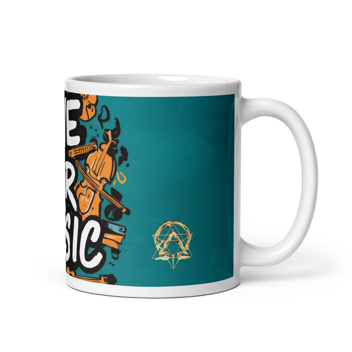 rnc4music Tasse „Live for Music“ – Seitenansicht